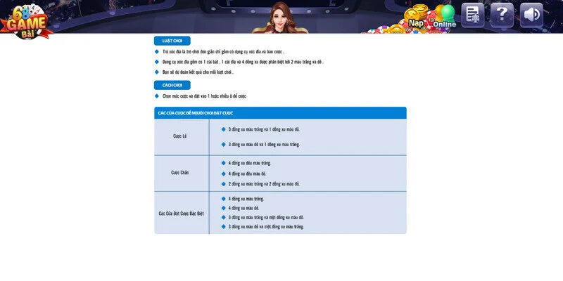 Luật chơi xóc đĩa 68 game bài chi tiết