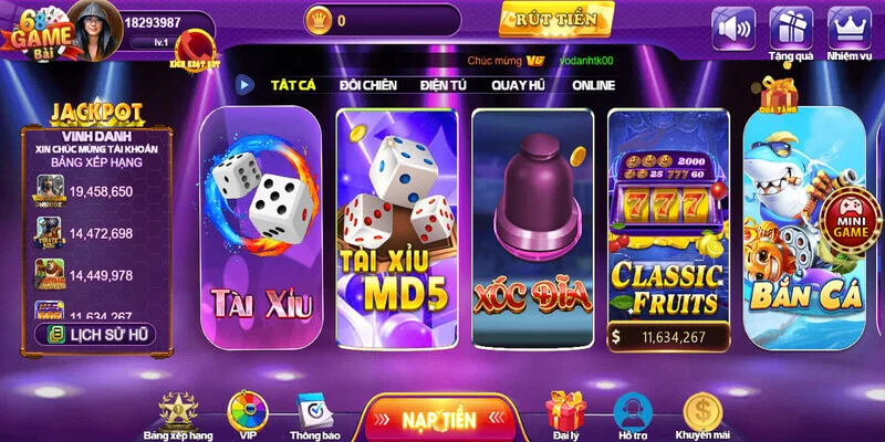 Sức hấp dẫn của xóc đĩa 68 game bài