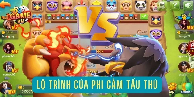 Trải nghiệm game Phi cầm tẩu thú độc lạ tại cổng game 68 game bài 4 lo trinh chi tiet trong game phi cam tau thu