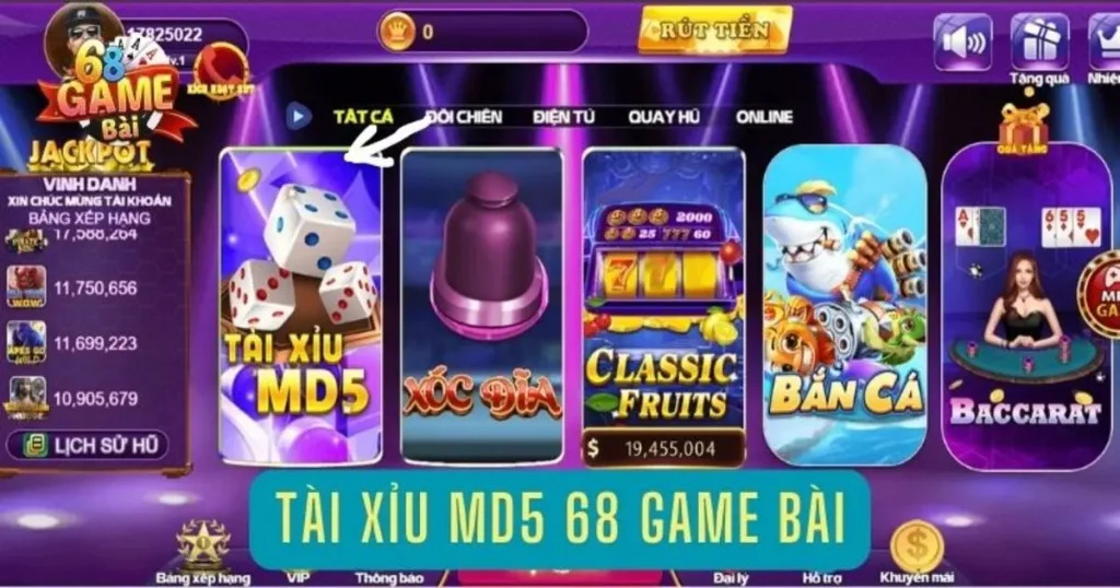 Tài xỉu MD5 68 game bài hấp dẫn, thưởng lớn