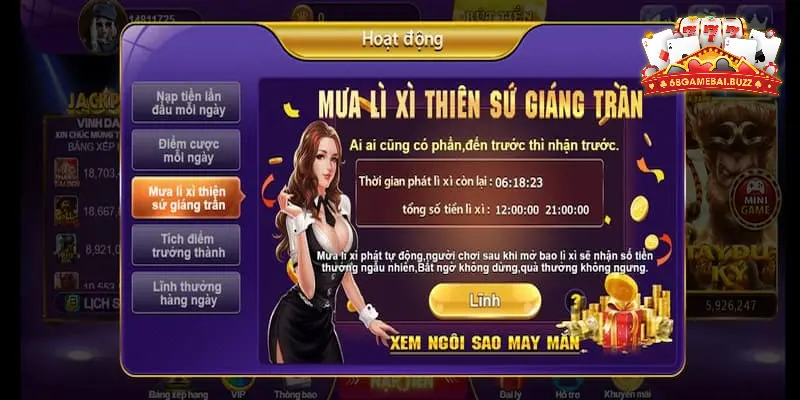 Mưa lì xì thiên sứ giáng trần với nhiều phần thưởng