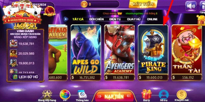 Pirate King là cái tên quen thuộc trong game nổ hũ