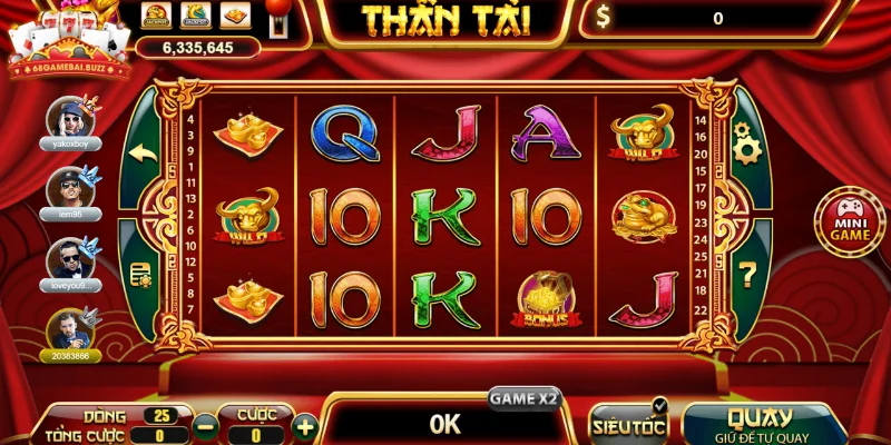 Giao diện game Thần Tài 68 game bài